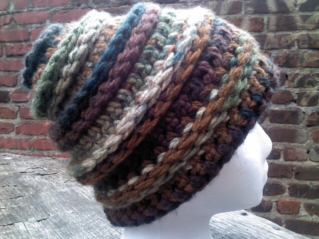 Detailed image 1 of browns & greens slouch hat
