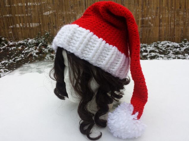 Detailed image 3 of Santa long pompom hat