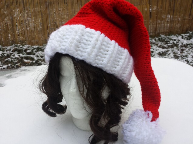 Detailed image 1 of Santa long pompom hat