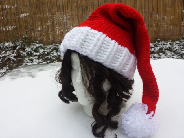 Detailed image 2 of Santa long pompom hat