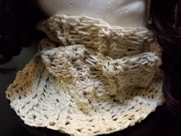 Detailed image 4 of infinity scarf in antique white