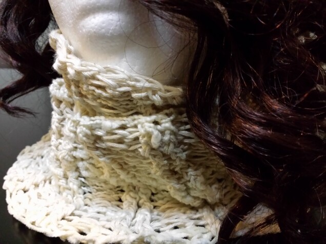 Detailed image 1 of infinity scarf in antique white