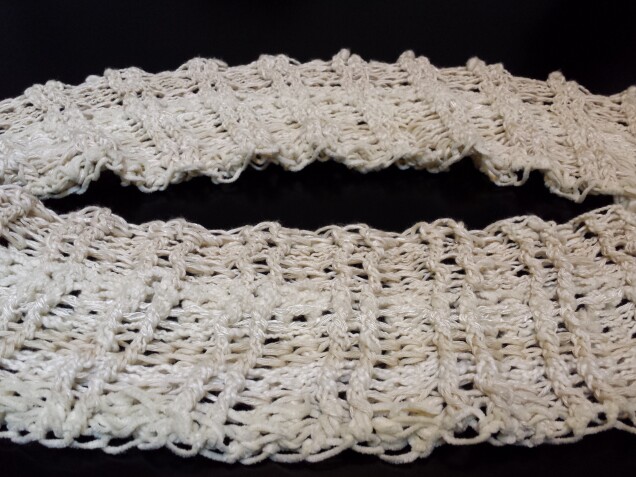 Detailed image 6 of infinity scarf in antique white