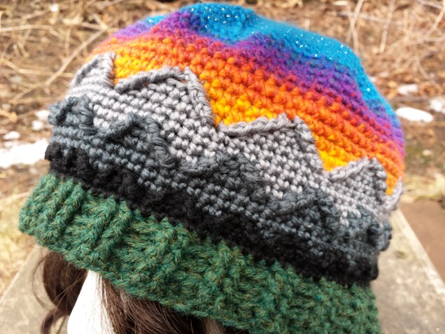 Detailed image 1 of mountain sunset hat