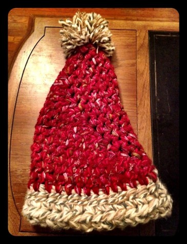 Detailed image 3 of Santa chunky pompom hat