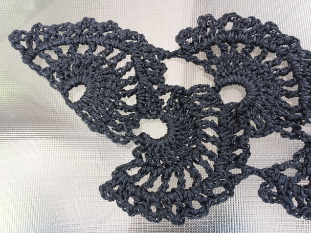 Detailed image 3 of black fans waxed nylon lacework bracelet