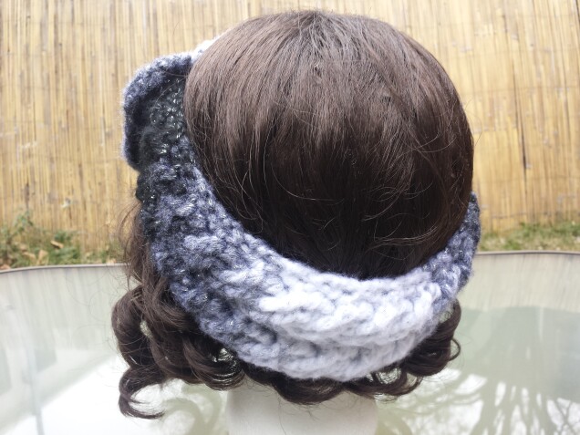 Detailed image 4 of thick cables earwarmer headband