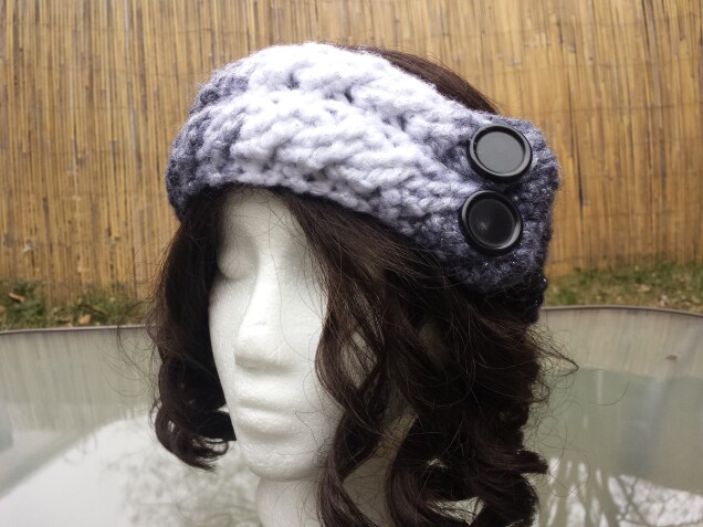 Detailed image 1 of thick cables earwarmer headband