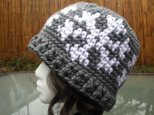 Detailed image 1 of snowflakes hat