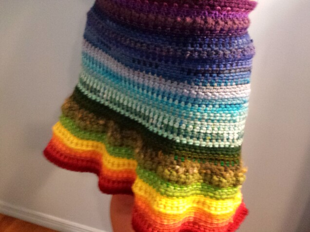 Detailed image 2 of rainbow stashbuster wrap skirt