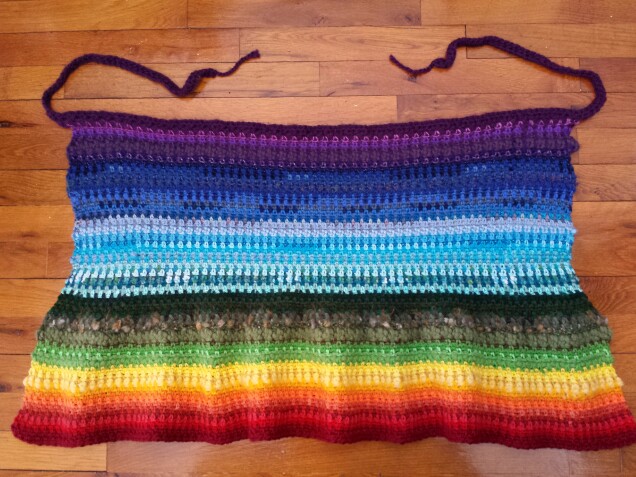 Detailed image 3 of rainbow stashbuster wrap skirt