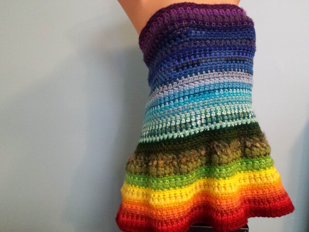 Detailed image 1 of rainbow stashbuster wrap skirt