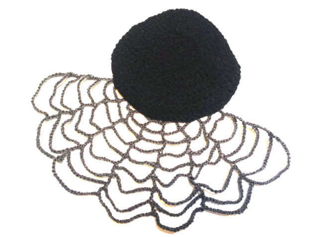 Detailed image 5 of vintage funeral veil hat