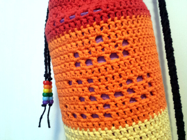Detailed image 3 of om rainbow yoga mat bag