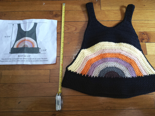 Detailed image 7 of muted rainbow black tank custom order