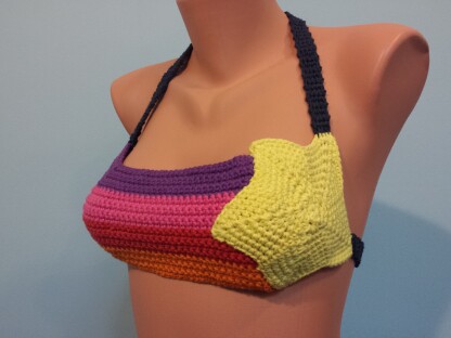 80s shooting star cotton bikini top