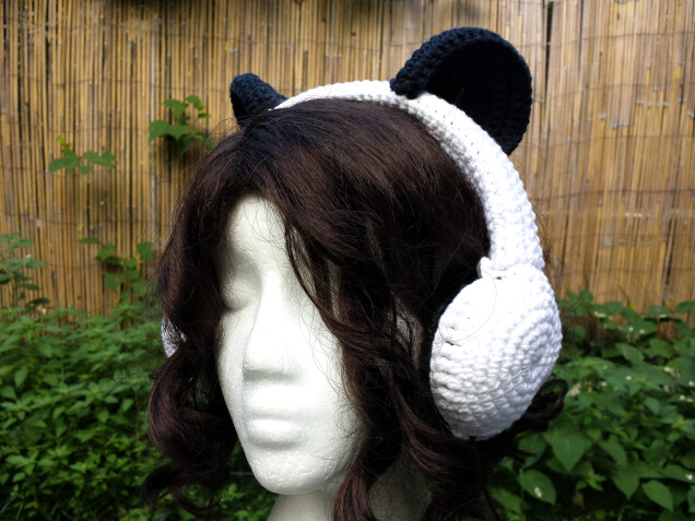 Detailed image 4 of panda bear ears headphones cover