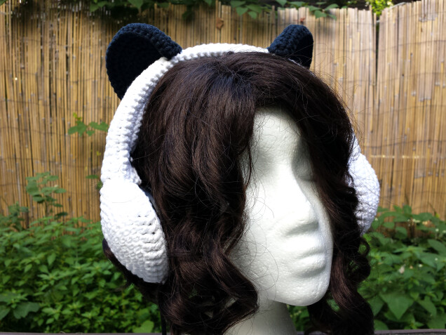 Detailed image 2 of panda bear ears headphones cover