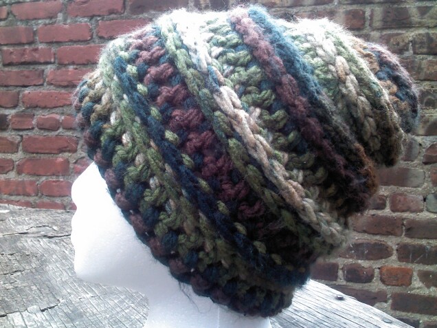 Detailed image 4 of browns & greens slouch hat