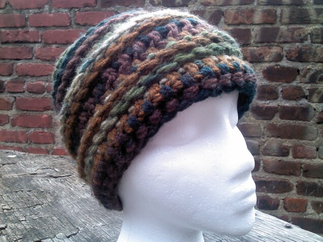 Detailed image 5 of browns & greens slouch hat