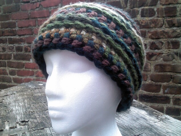 Detailed image 6 of browns & greens slouch hat