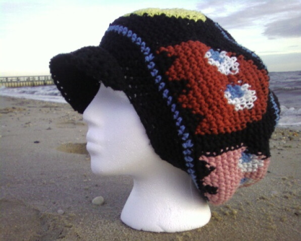 Detailed image 1 of Pac-Man tam hat with visor