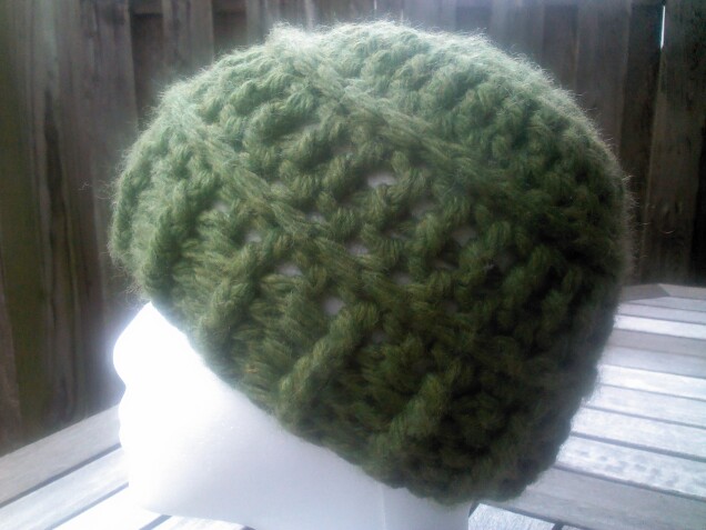 Detailed image 4 of grass green solid beanie hat