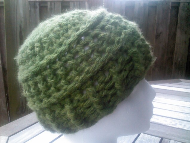 Detailed image 3 of grass green solid beanie hat