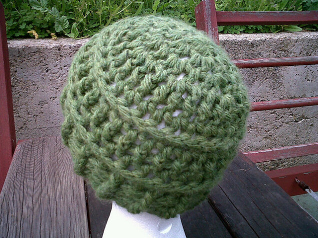 Detailed image 2 of grass green solid beanie hat