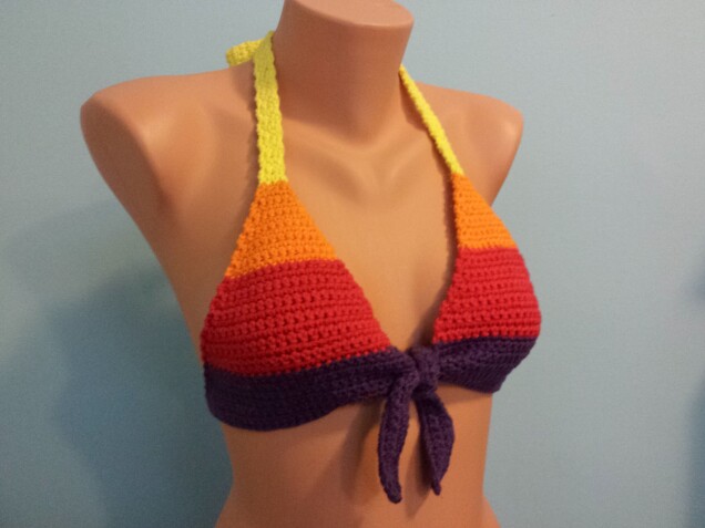 Detailed image 3 of sunset festival bikini top