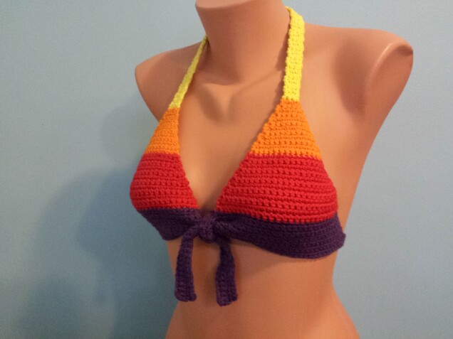 Detailed image 1 of sunset festival bikini top