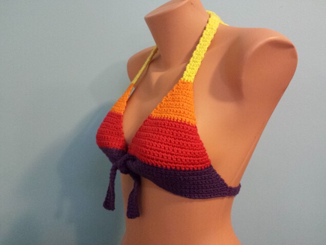 Detailed image 2 of sunset festival bikini top